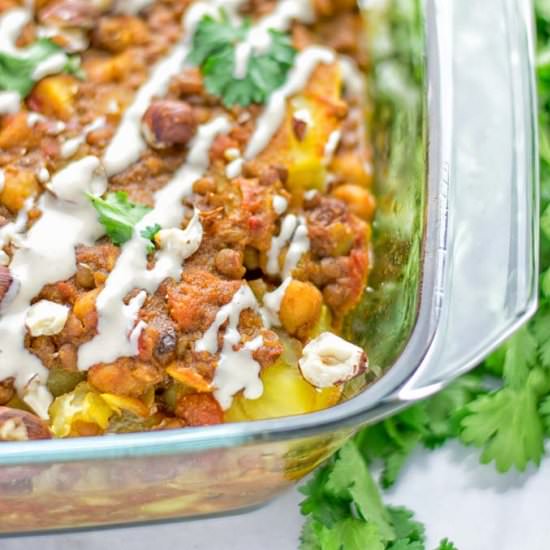 Chickpea Lentil Potato Casserole