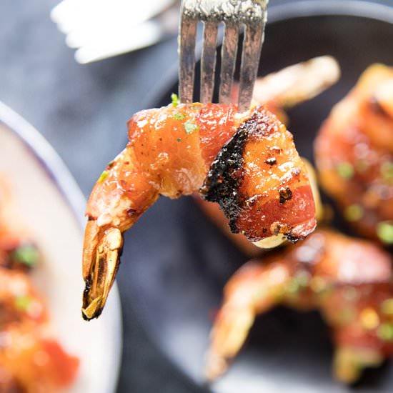 Sweet-Spicy Bacon Wrapped Shriimp