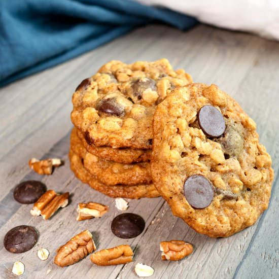 Chocolate Oatmeal Pecan Cookies