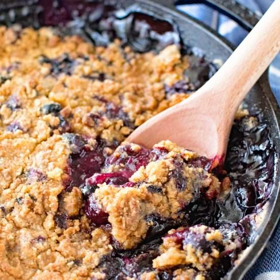 Grilled Blueberry Lemon Cobbler