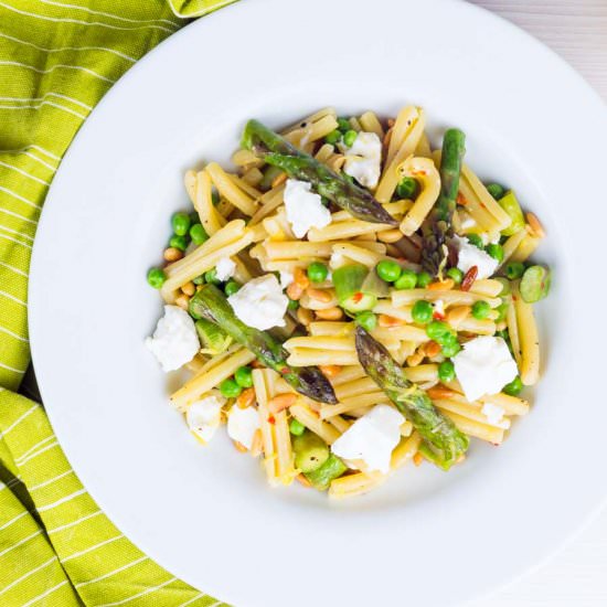 Asparagus and Pea Casarecce Pasta
