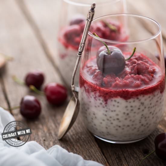 Chia Pudding with Cherry Granita
