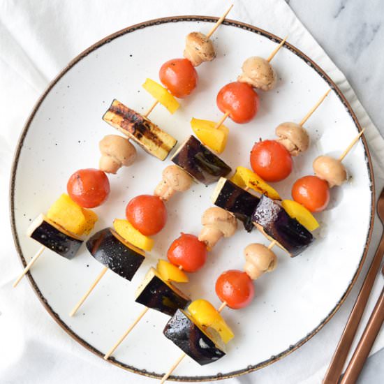 Low FODMAP vegetable skewers