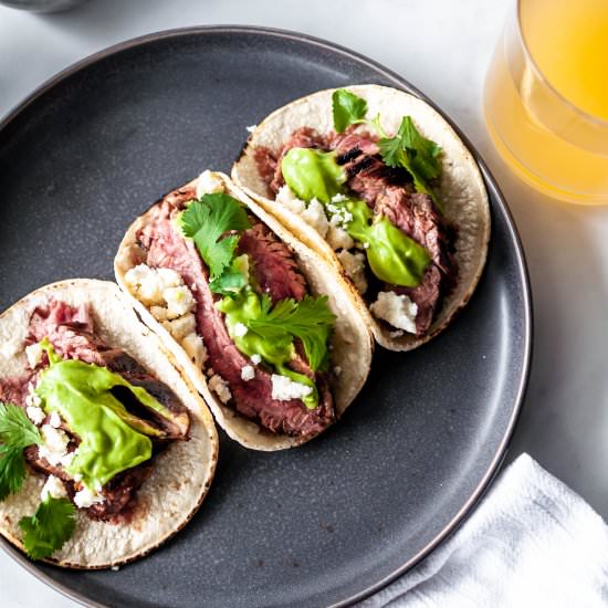 Beer Marinated Steak Tacos