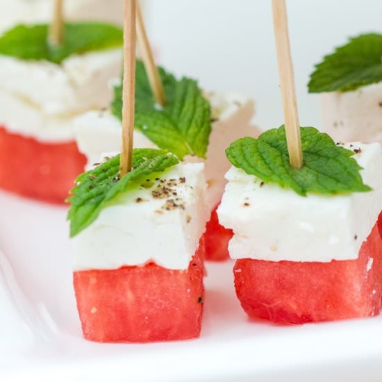 Watermelon Feta Skewers