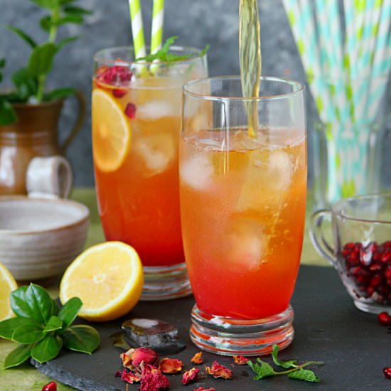 POMEGRANATE ROSE ICED TEA