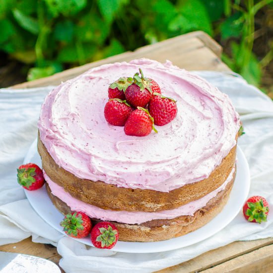 Strawberry Chamomile Cake