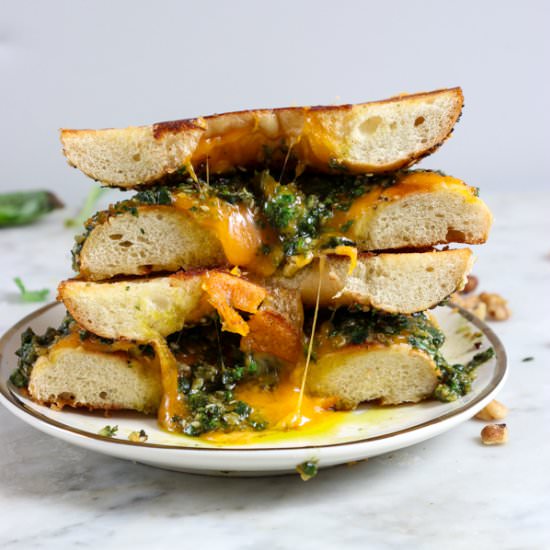 Za’atar Pesto Bagel Grilled Cheese