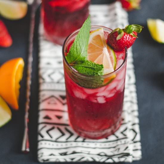 Fruity Hibiscus Mint Iced Tea
