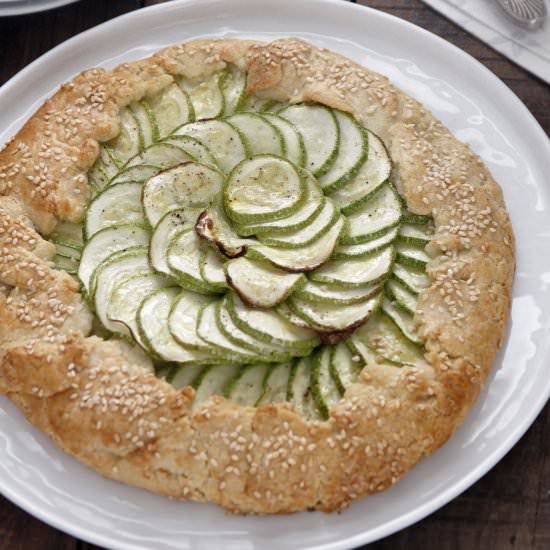 Cheese and Pesto Zuccini Galette