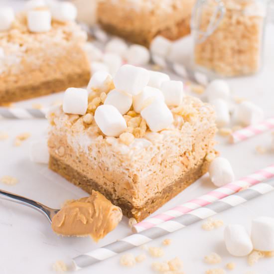 Peanut Butter Rice Krispies Blondie