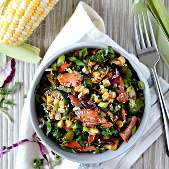 Salmon, Corn & Cucumber Salad