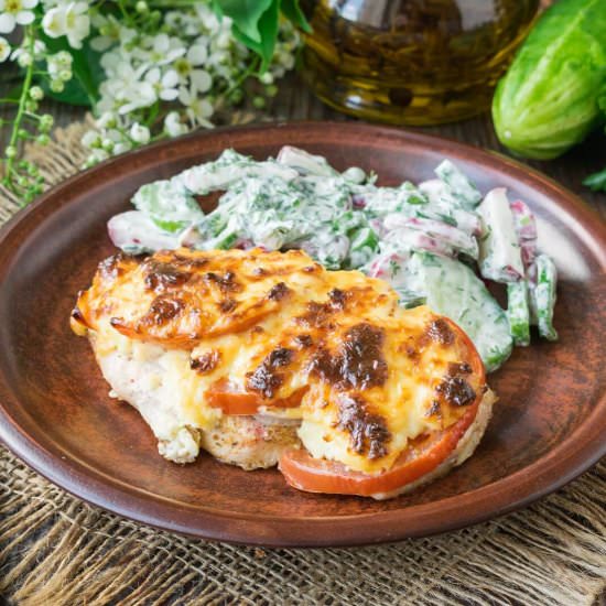 Chicken with Cheese and Tomato