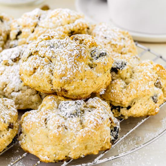 Eggless Prune-Pistachio Scones