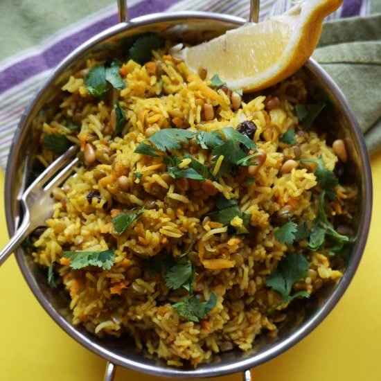 Persian Rice Pilaf with Lentils