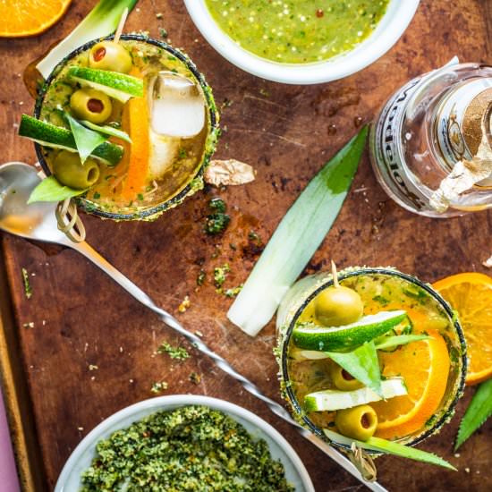 Green Micheladas with Salsa Verde