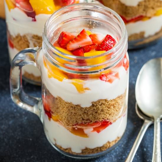 Strawberry & Mango Cheesecake Jars