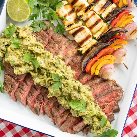 Grilled Guacamole Flank Steak