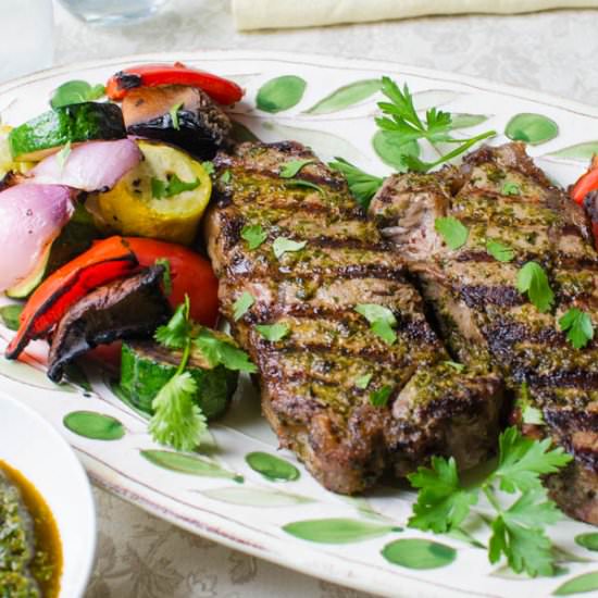 Grilled Chermoula Marinated Strip Steak