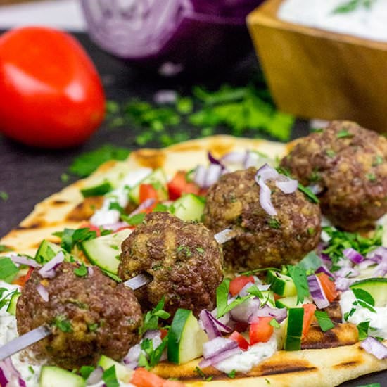Mediterranean Meatball Kabobs