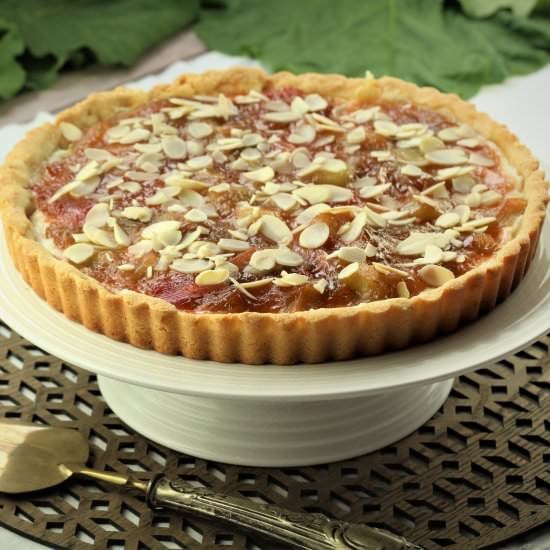 Rhubarb Ricotta Almond Tart