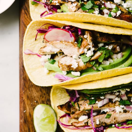 Cilantro Lime Grilled Chicken Tacos