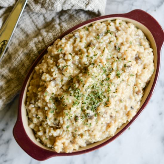 No Stir Mushroom Risotto