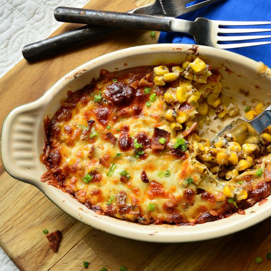 Corn Cheese with Bacon and Miso