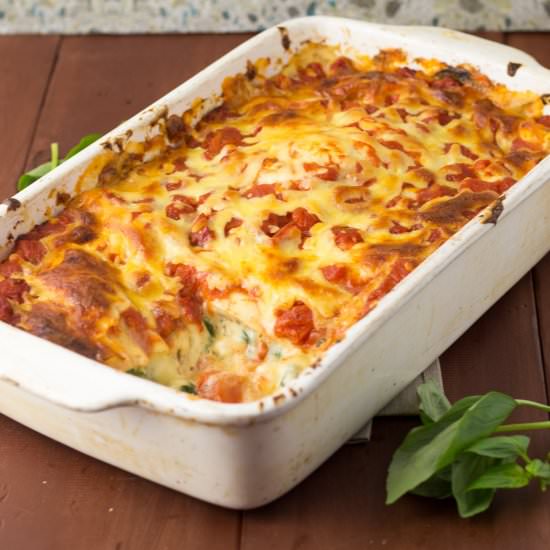 Chicken Alfredo Caprese Lasagne