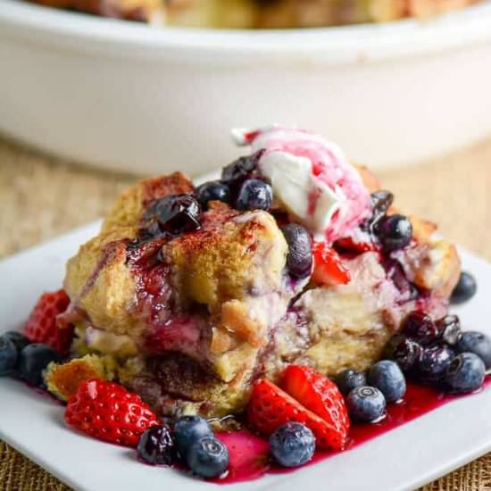 Blueberry Strawberry French Toast