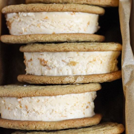 Butterscotch Ice Cream Sandwiches