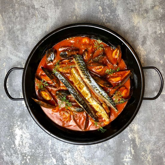 Mackrell Bedded on a Seafood Stew