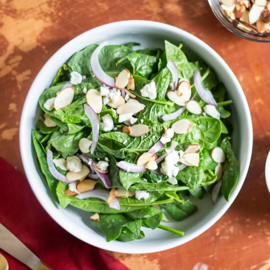 Spinach Salad with Peanut Dressing
