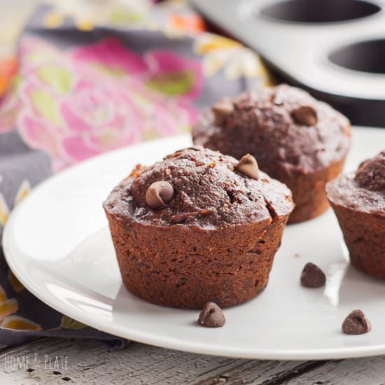 Double Chocolate Zucchini Muffins