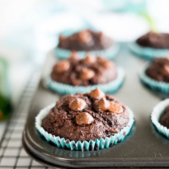 Double Choc Zucchini Muffins