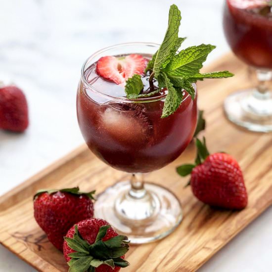 strawberry hibiscus rum punch