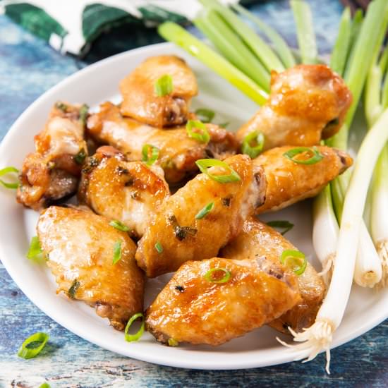 Baked Chicken Wings w/ Green Onions