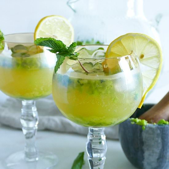 Muddled Pea Kombucha Mocktails