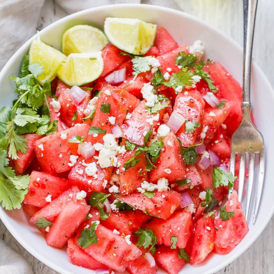 Cilantro Lime Watermelon Feta Salad