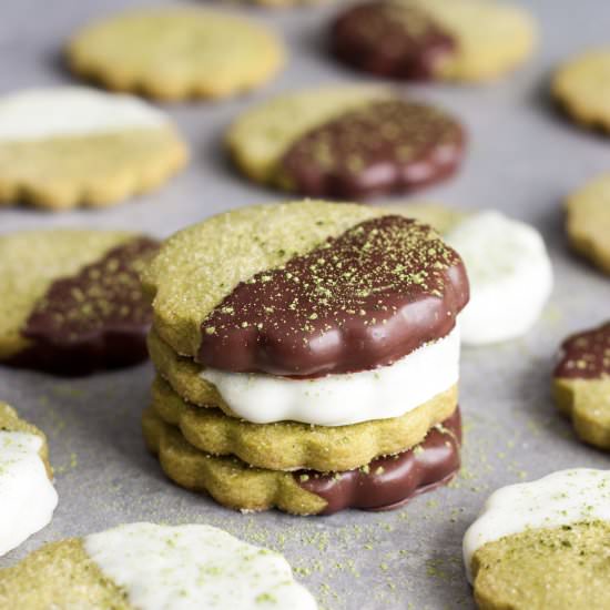 Matcha Shortbread Cookies
