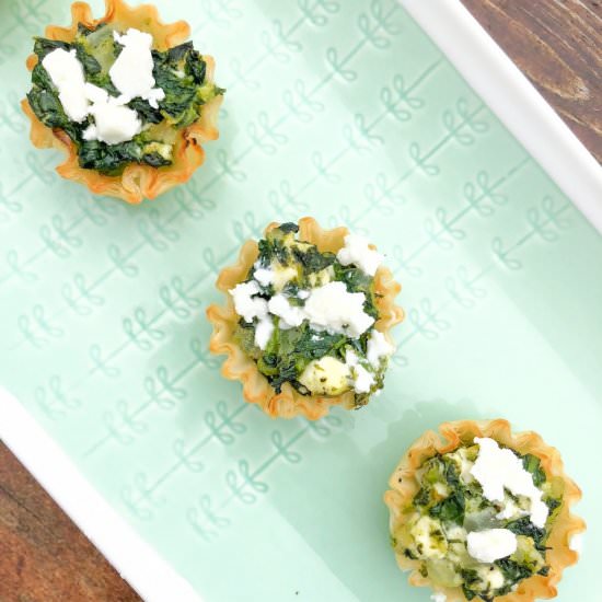 Creamed Spinach and Feta Filo Cups