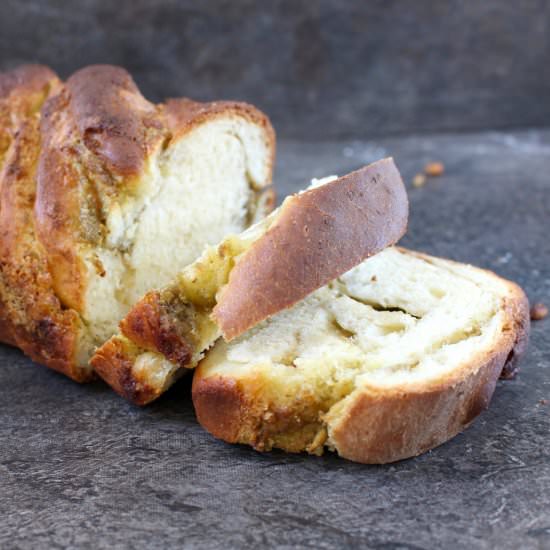 Pesto and Mozzarella Babka Bread