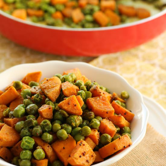Sweet Potato & Peas veg stir-fry