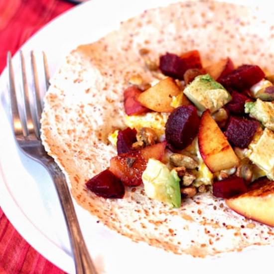 Fruit-Filled Tacos with Pistachios