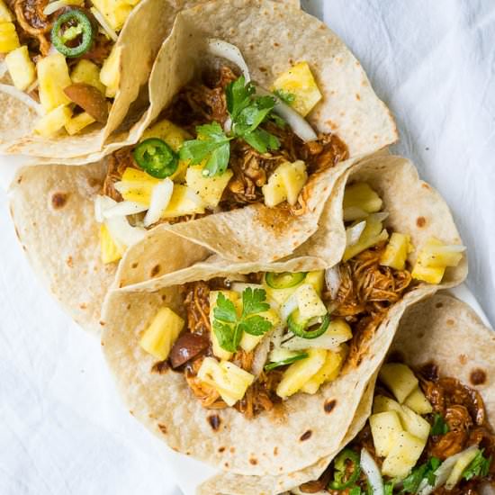 Pressure Cooker BBQ Chicken Tacos