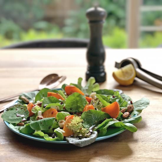 Persimmon and almond salad