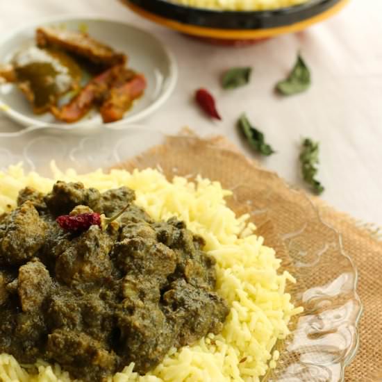 Soya chunks spinach curry