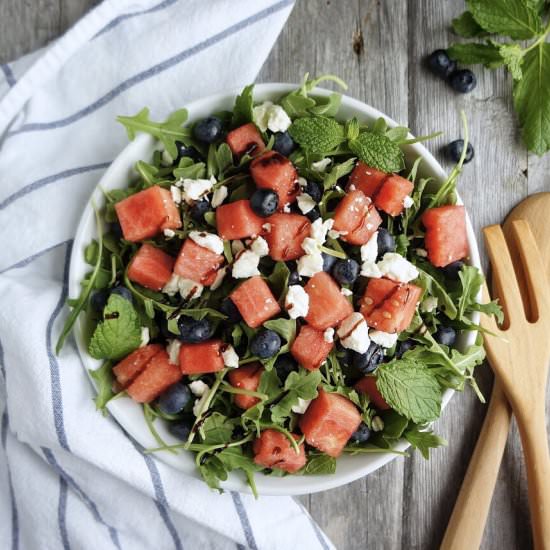 Watermelon Arugula Salad with Feta