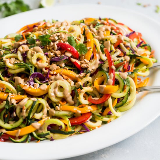 Rainbow Pad Thai Zucchini Noodles