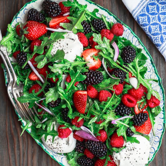Burrata Arugula Berry Salad